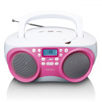 Lenco Bærbar FM-radio/CD/MP3- og USB-spiller Rosa