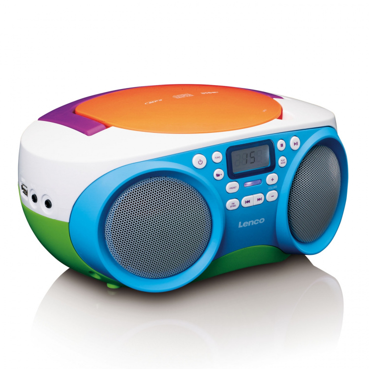 Lenco Bærbar FM-radio og CD/USB-spiller Flerfarget