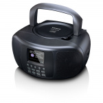Lenco Bærbar internettradio med DAB+/FM, Bluetooth®, CD-spiller og stor LCD-fargeskjerm Svart