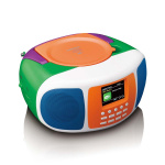 Lenco Bærbar DAB+/FM-radio med Bluetooth®, CD-spiller og stor LCD-fargeskjerm Glade farger for barn