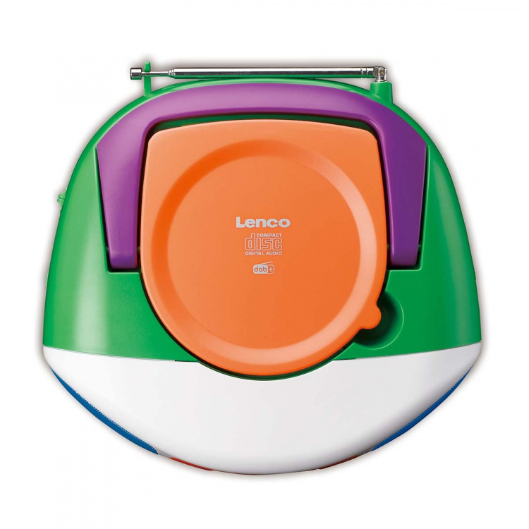 Lenco Bærbar DAB+/FM-radio med Bluetooth®, CD-spiller og stor LCD-fargeskjerm Glade farger for barn