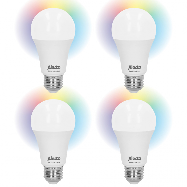 Alecto Smart LED-fargelampe med Wi-Fi 4-pakning Alecto Smart LED-fargelampe med Wi-Fi 4-pakning