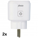 Alecto Smart Wi-Fi-plugg med energimonitor 16A 3680W 2-pk Hvit