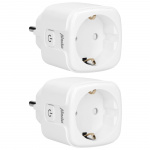 Alecto Smart Wi-Fi-plugg med energimonitor 16A 3680W 2-pk Hvit
