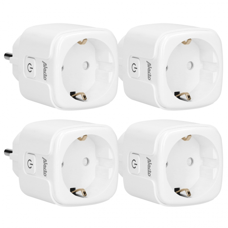 Alecto Smart Wi-Fi-plugg med energimonitor 16A 3680W 4-pakning Hvit Alecto Smart Wi-Fi-plugg med energimonitor 16A 3680W 4-pakning Hvit