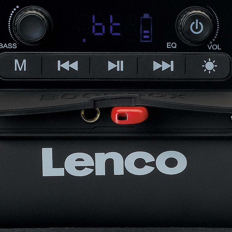 Lenco Sprutsikker Bluetooth®-høyttaler FM-radio USB og micro SD med lyseffekter Svart