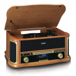 Lenco Retro platespiller i tre med Bluetooth®, DAB+/FM-radio, USB-koding, CD-spiller, kassettspiller og innebygde høyttalere Lenco Retro platespiller i tre med Bluetooth®, DAB+/FM-radio, USB-koding, CD-spiller, kassettspiller og innebygde høyttalere