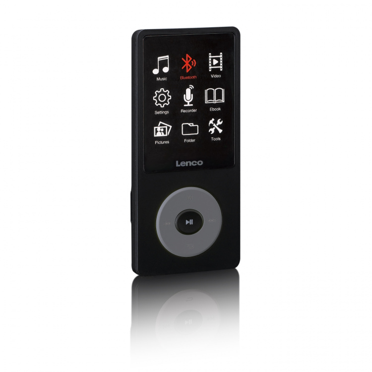 Lenco MP3/MP4-spiller med Bluetooth® og 8 GB internminne Svart