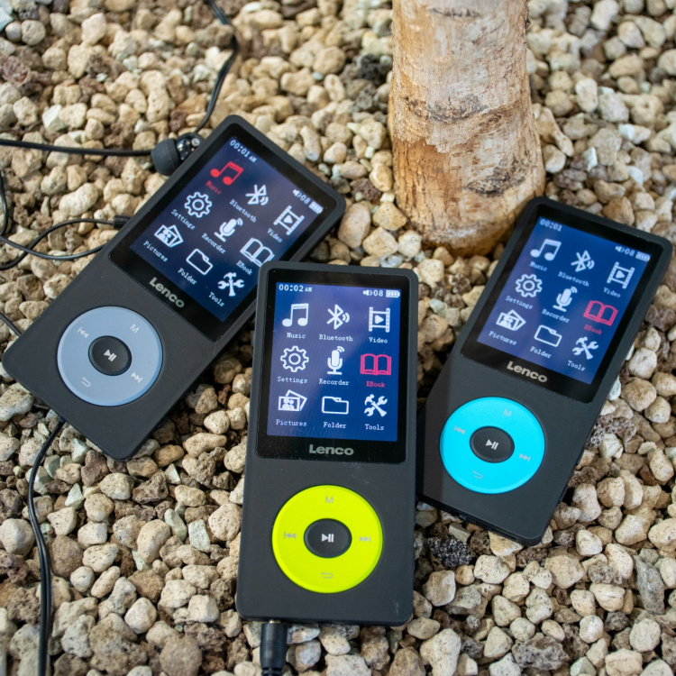 Lenco MP3/MP4-spiller med Bluetooth® og 8 GB internminne Svart