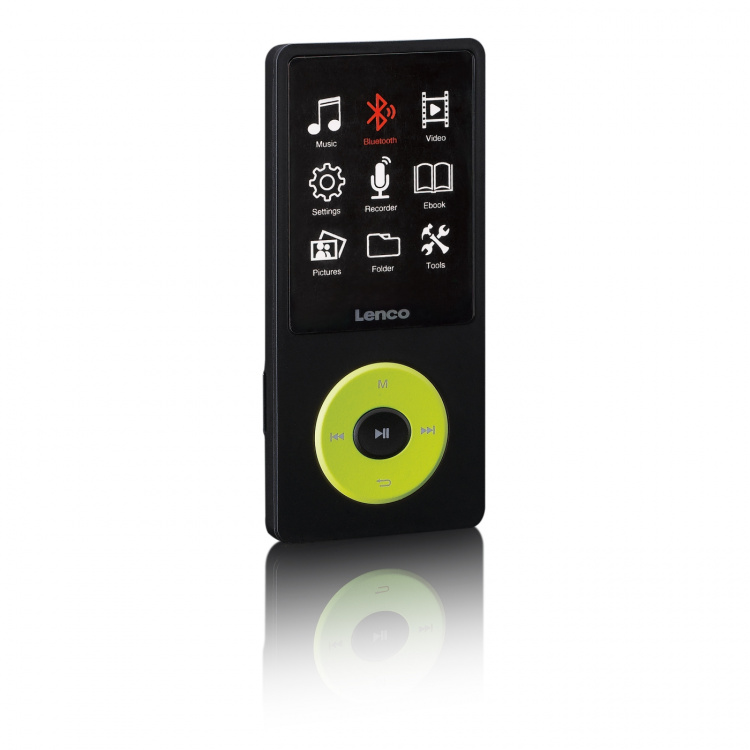 Lenco MP3/MP4-spiller med Bluetooth® og 8 GB internminne Green Lenco MP3/MP4-spiller med Bluetooth® og 8 GB internminne Green