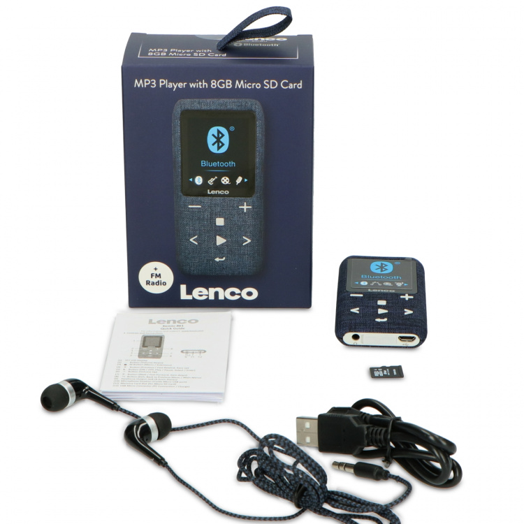 Lenco MP3/MP4-spiller med Bluetooth® 8 GB Micro SD-kort Blå Lenco MP3/MP4-spiller med Bluetooth® 8 GB Micro SD-kort Blå