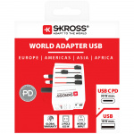 SKROSS Verdens reiseadapter MUV USB AC30PD USB-A+USB-C PD 30W uten jording