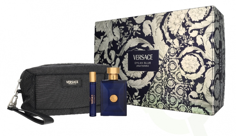 Versace Dylan Blue Pour Homme Giftset 110 ml Edt Spray 100ml/Edt Spray 10ml/Black Trousse