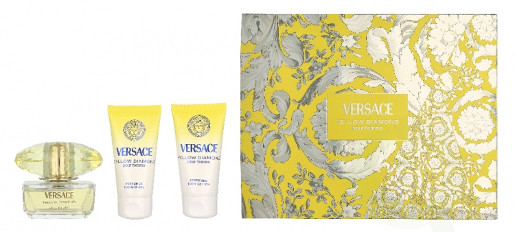 Versace Yellow Diamond Giftset 150 ml Edt Spray 50ml/Bath & Shower Gel 50ml/Body Lotion 50ml