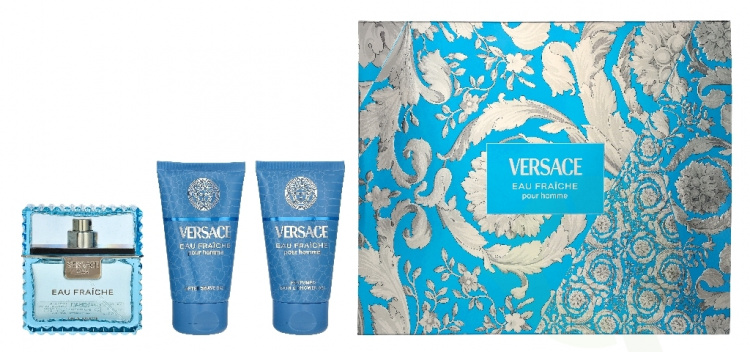 Versace Eau Fraiche Giftset 150 ml Edt Spray 50ml/Bath & Shower Gel 50ml/Aftershave Balm 50ml
