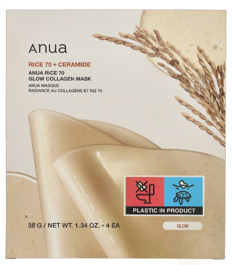 Anua Rice 70 + Ceramide Glow Collagen Mask 38 g