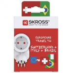 SKROSS Reseadapter Europa till Schweiz/Italien/Brasilien Jordad