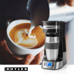 Butler Kaffetrakter med én porsjon | 0,4 l | 750 W | Timerfunksjon | Isolert reisekrus | Automatisk avstengning | LCD-display | Svart