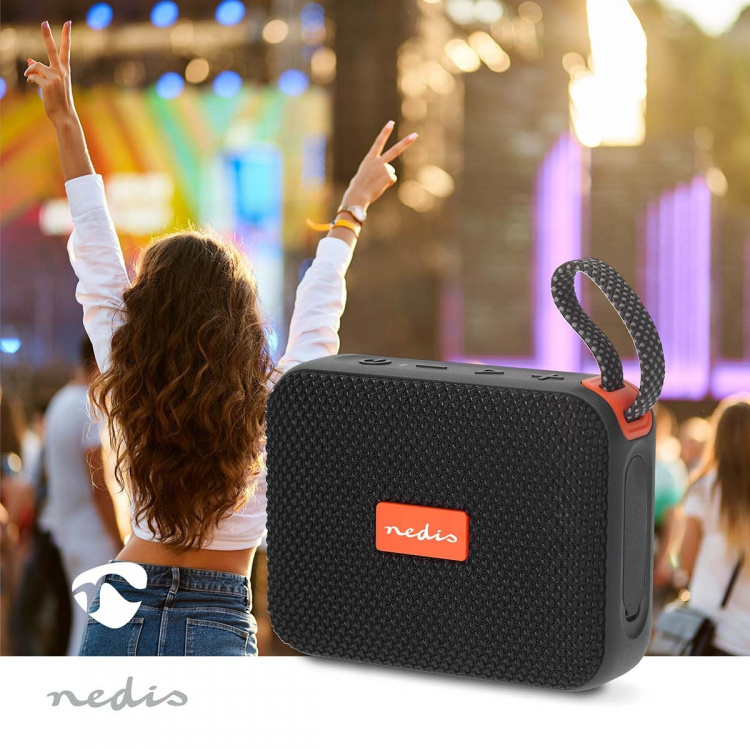 Nedis Bluetooth® Speaker | 360 min | Håndholdt design | 10 W | Mono | Hjem / Portable / Utendørs | Oransje / Sort