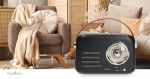 Nedis FM-radio | Bærbar design | Bluetooth® / FM | Accu drevet / USB-Strøm | Analog | 10 W | Bluetooth® | Sort