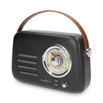 Nedis FM-radio | Bærbar design | Bluetooth® / FM | Accu drevet / USB-Strøm | Analog | 10 W | Bluetooth® | Sort