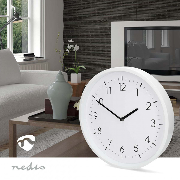 Nedis Veggur | Diameter: 360 mm | ABS | Stille bevegelse | Hvit
