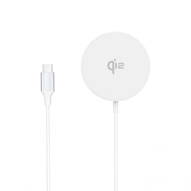 Gear Trådløs Lader Qi2 Rask Lading 15W Sølv/Aluminium