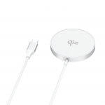 Gear Trådløs Lader Qi2 Rask Lading 15W Sølv/Aluminium