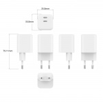 Gear Lader 220V 2xUSB-C PD/PPS 65W GaN Hvit