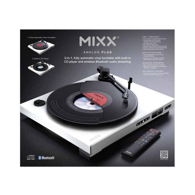MIXX Vinyl og CD Spiller Analog Plus 2-in-1 Hvit
