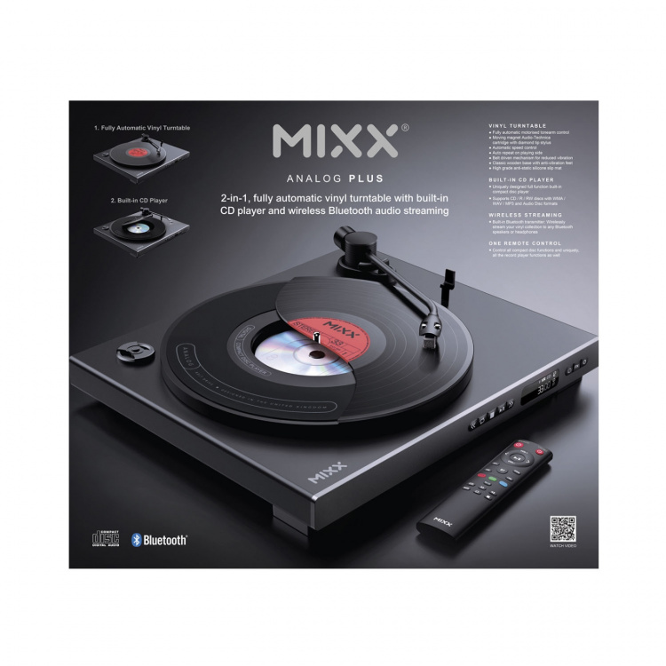 MIXX Vinyl og CD Spiller Analog Plus 2-in-1 Svart