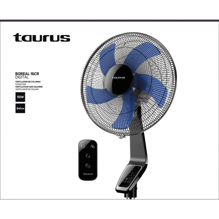 Taurus Vifte Boreal 16cr Digital Pedistal Svart 40cm