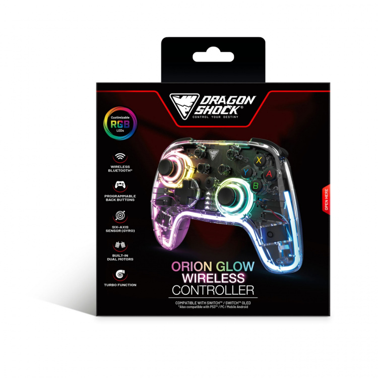 DragonShock Kontroller Orion Glow RGB NSW Transparent