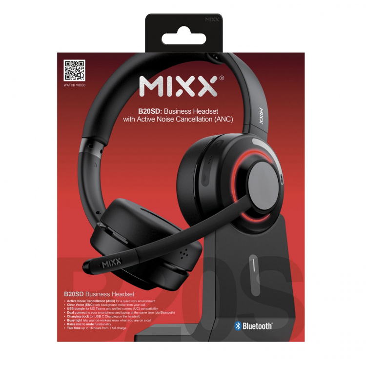 MIXX Stereo Hodesett B20s Trådløs Dongle UC Teams