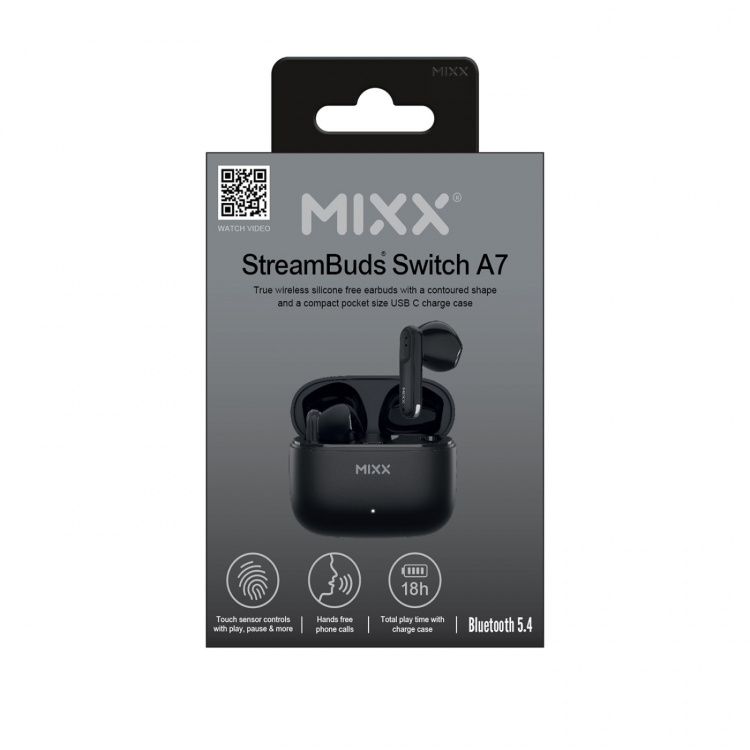 MIXX Hodetelefon Switch A7 In-Ear Tws Svart