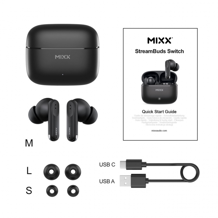 MIXX Hodetelefon Switch S7 In-Ear Tws Svart