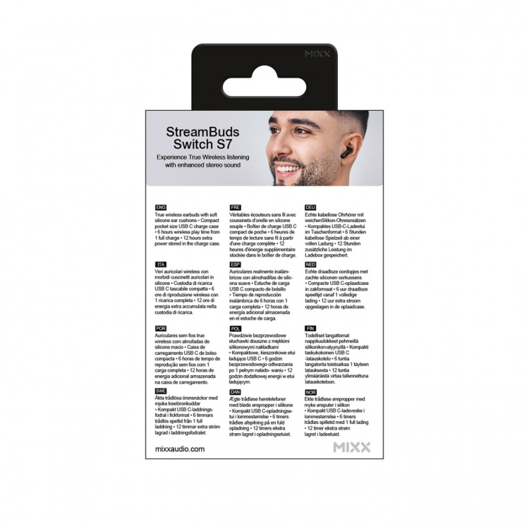 MIXX Hodetelefon Switch S7 In-Ear Tws Svart