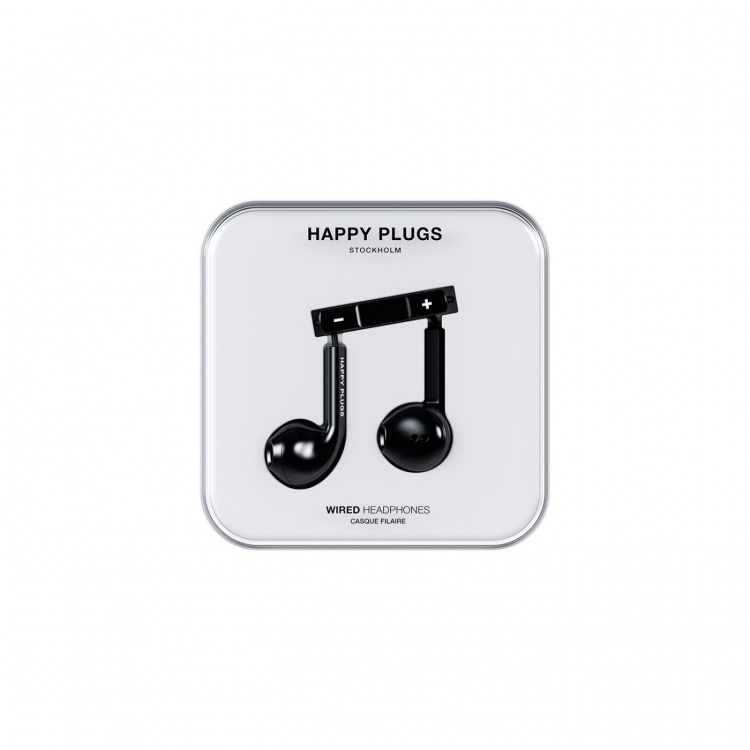 Happy Plugs Hodetelefon In-Ear USB-C Kablet Svart