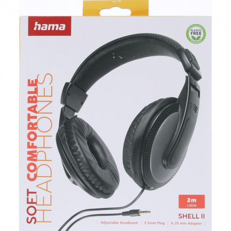 Hama Hodetelefon Shell II Over-Ear Kablet Svart