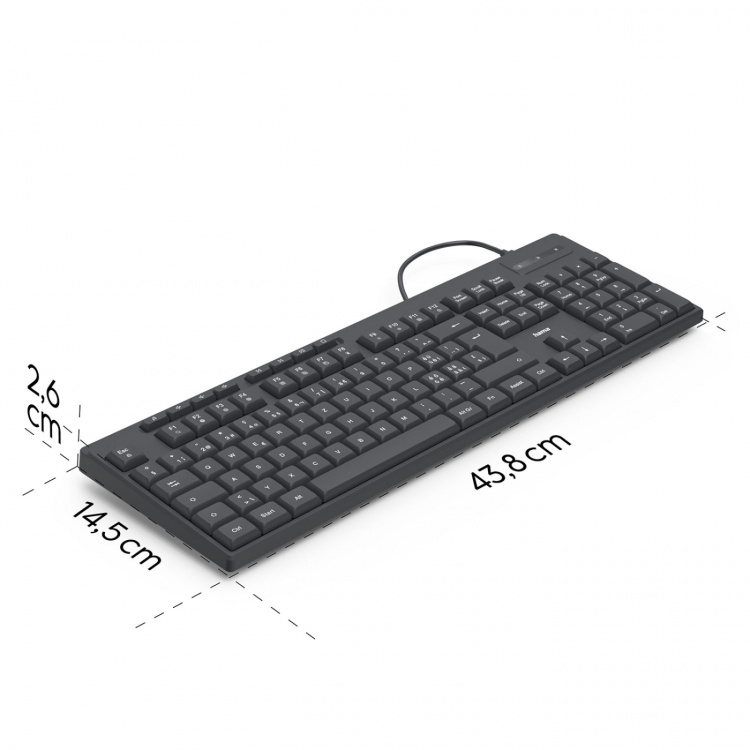 Hama Tastatur CK-200 Kablet Svart