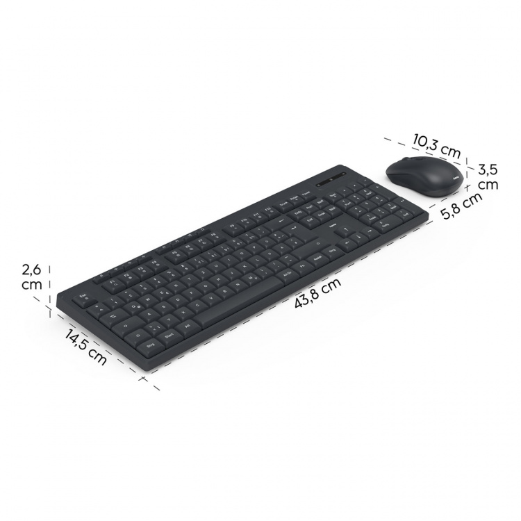 Hama Tastatur/Mus Sett WKM-200 Trådløs Svart