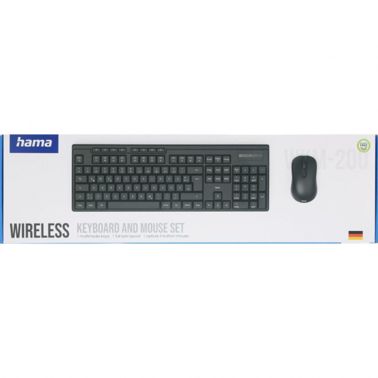 Hama Tastatur/Mus Sett WKM-200 Trådløs Svart