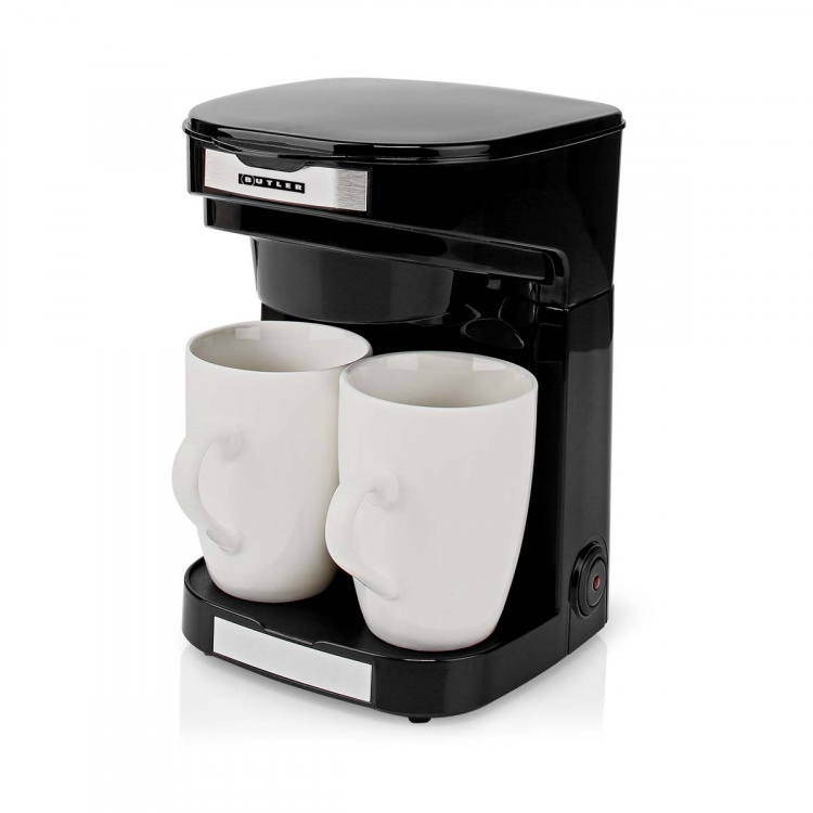 Butler Kompakt kaffetrakter | 2 porselenskopper | 0,25 l | 450 W | Automatisk avstengning | Svart