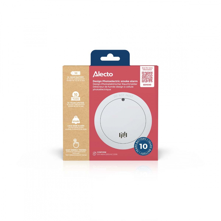 Alecto Smoke detector with 10 years battery and sensor runtime White