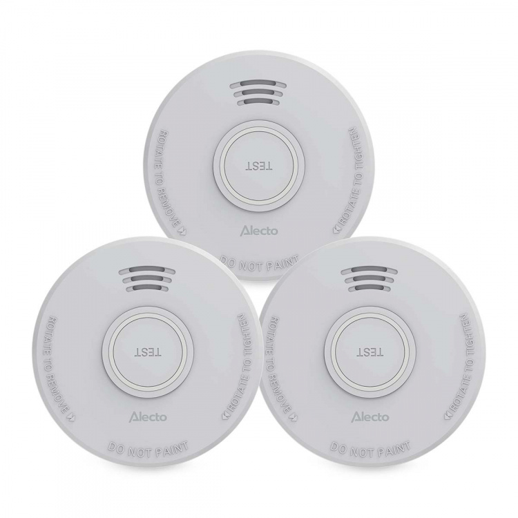 Alecto Frittstående røykvarsler med 1 års batteri 3 stk