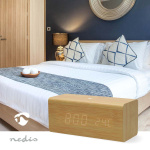 Nedis Digital Alarm Clock Radio | LED | USB-C™ Female | FM | slumrefunksjon | Sleep timer | Antall alarmer: 2 | Brun