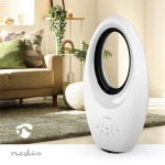 Nedis Bladløs vifte | Nettstrøm drevet | 50 W | Svingning | Fjernkontroll | Avstengingstimer: 7.5 h | 3 Hastighetsinnstillinger | Hvit