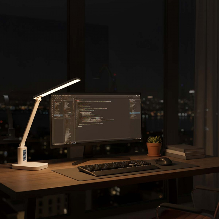 Nedis LED bordlampe | Dimbar | 3 Lysmodi | 220 lm | Oppladningsbar | Dimmer - På produkt | Hvit