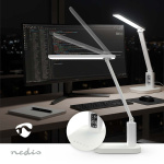 Nedis LED bordlampe | Dimbar | 3 Lysmodi | 220 lm | Oppladningsbar | Dimmer - På produkt | Hvit