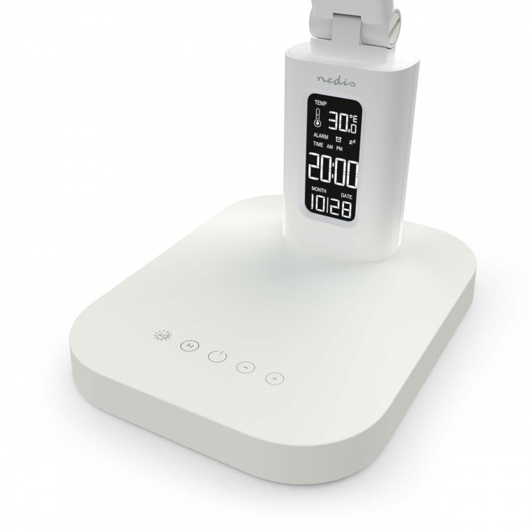 Nedis LED bordlampe | Dimbar | 3 Lysmodi | 220 lm | Oppladningsbar | Dimmer - På produkt | Hvit